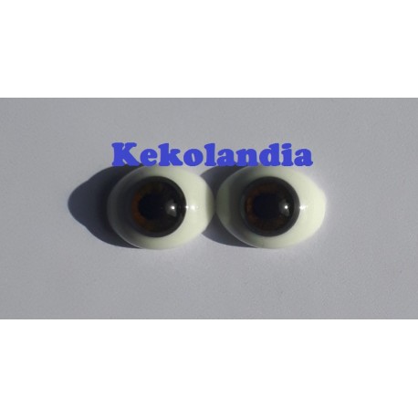 Oval Glass Eyes - Chocolate Brown- 18mm