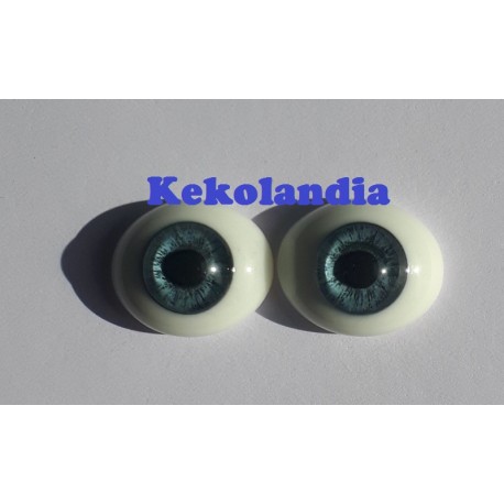 Oval Glass Eyes - Blue - 18 mm