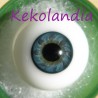 Ojos cristal bola Iris pequeño - Verde Azul