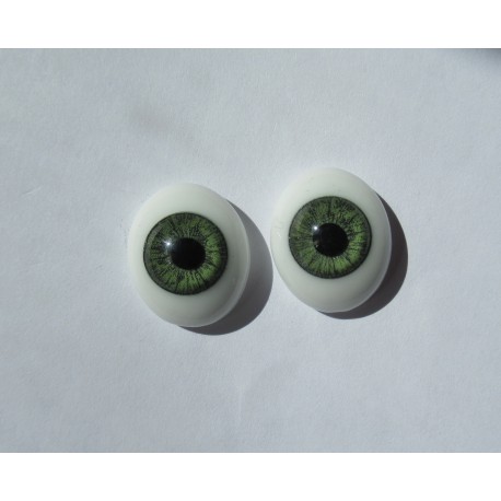 Ojos Cristal Ovalados  - Verde-18mm